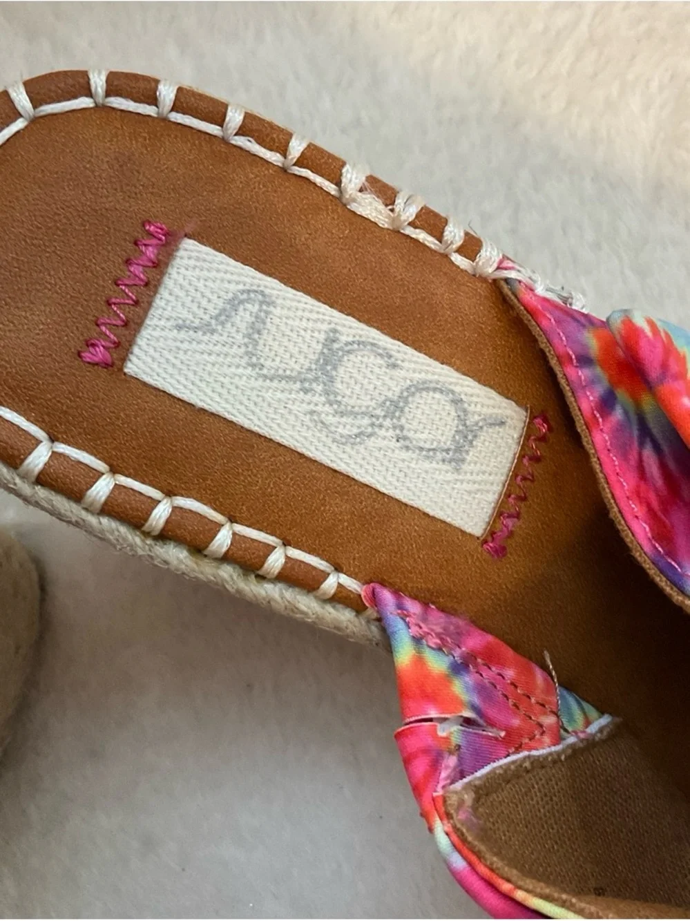 Sugar Tie-Dye Knot Espadrille Wedge - Pink Multi